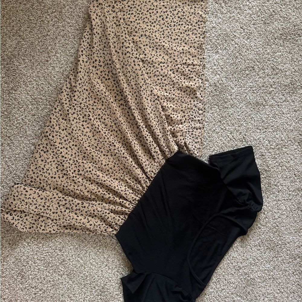 Black and Tan Leopard Print Dress